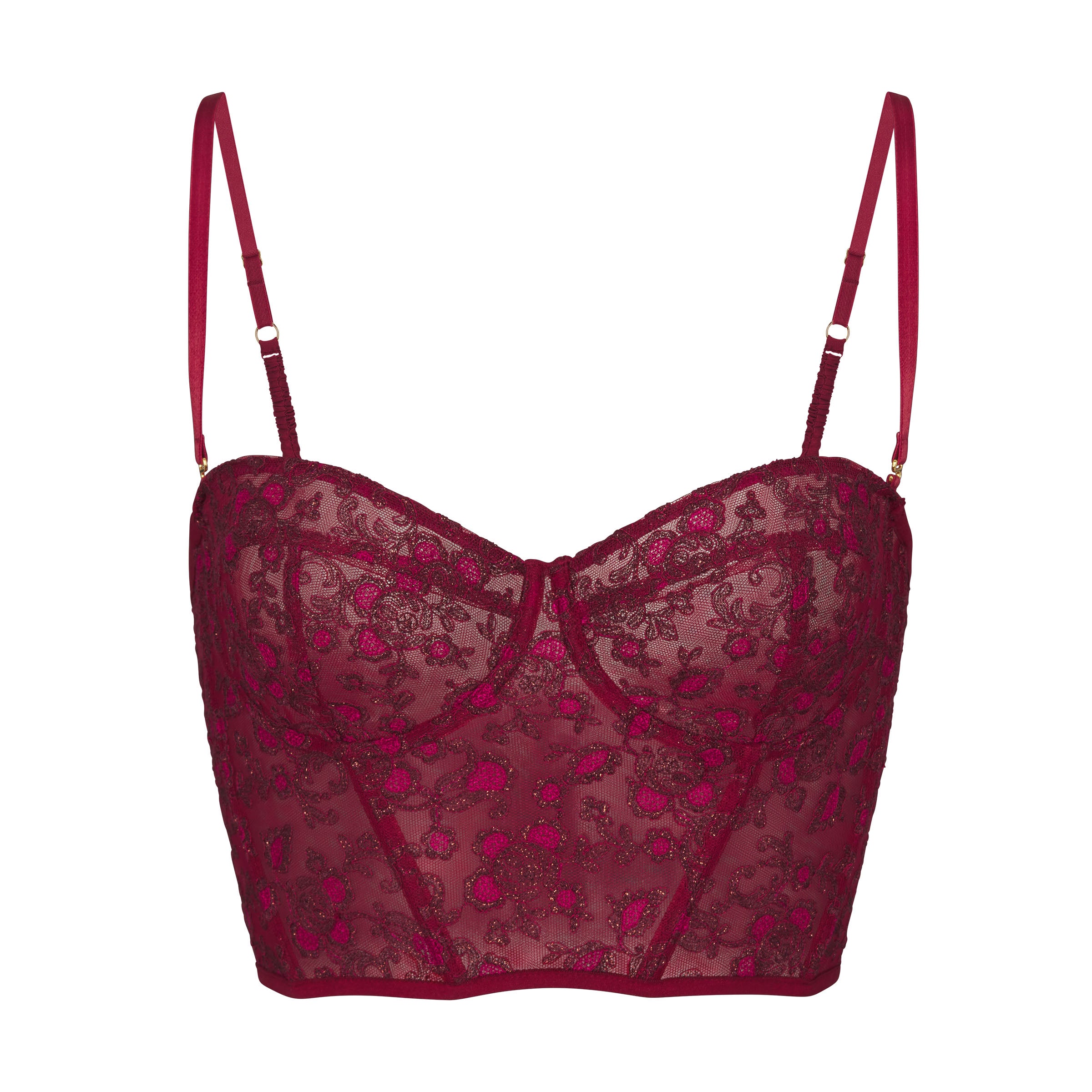 NEW VICTORIA'S SECRET PINK STRAPPY ALL OVER LACE CHEEKSTER PANTY DESIRE RED  M